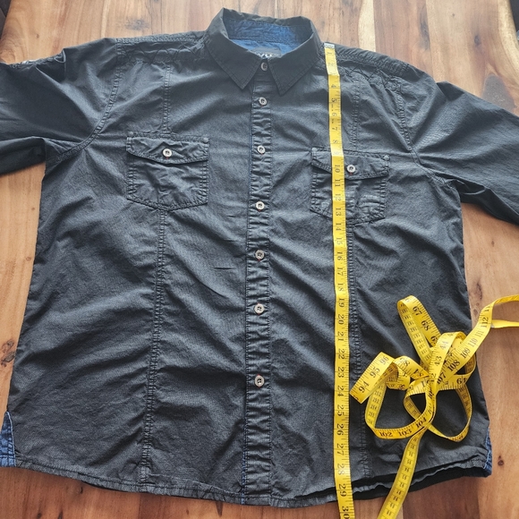 Oxygen XGN Men long sleeves black shirt,plus size XXL - Picture 14 of 16